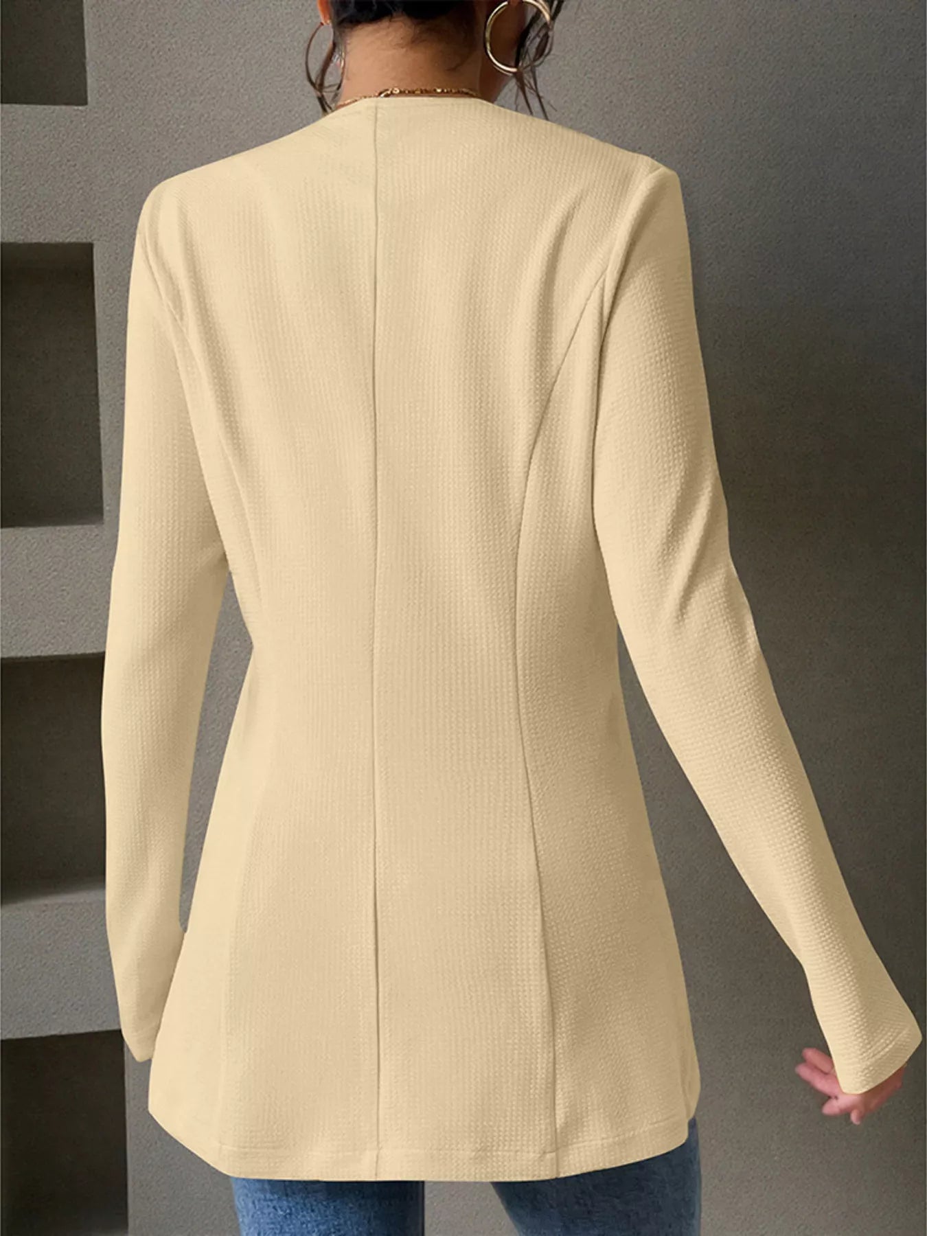 One Button Long Sleeve Blazer back view