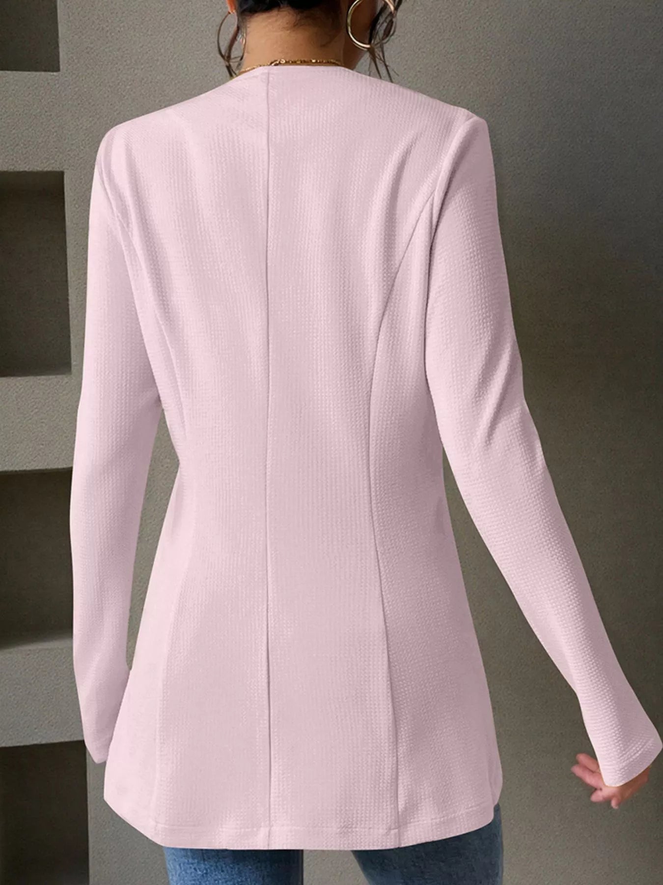 One Button Long Sleeve Blazer back view