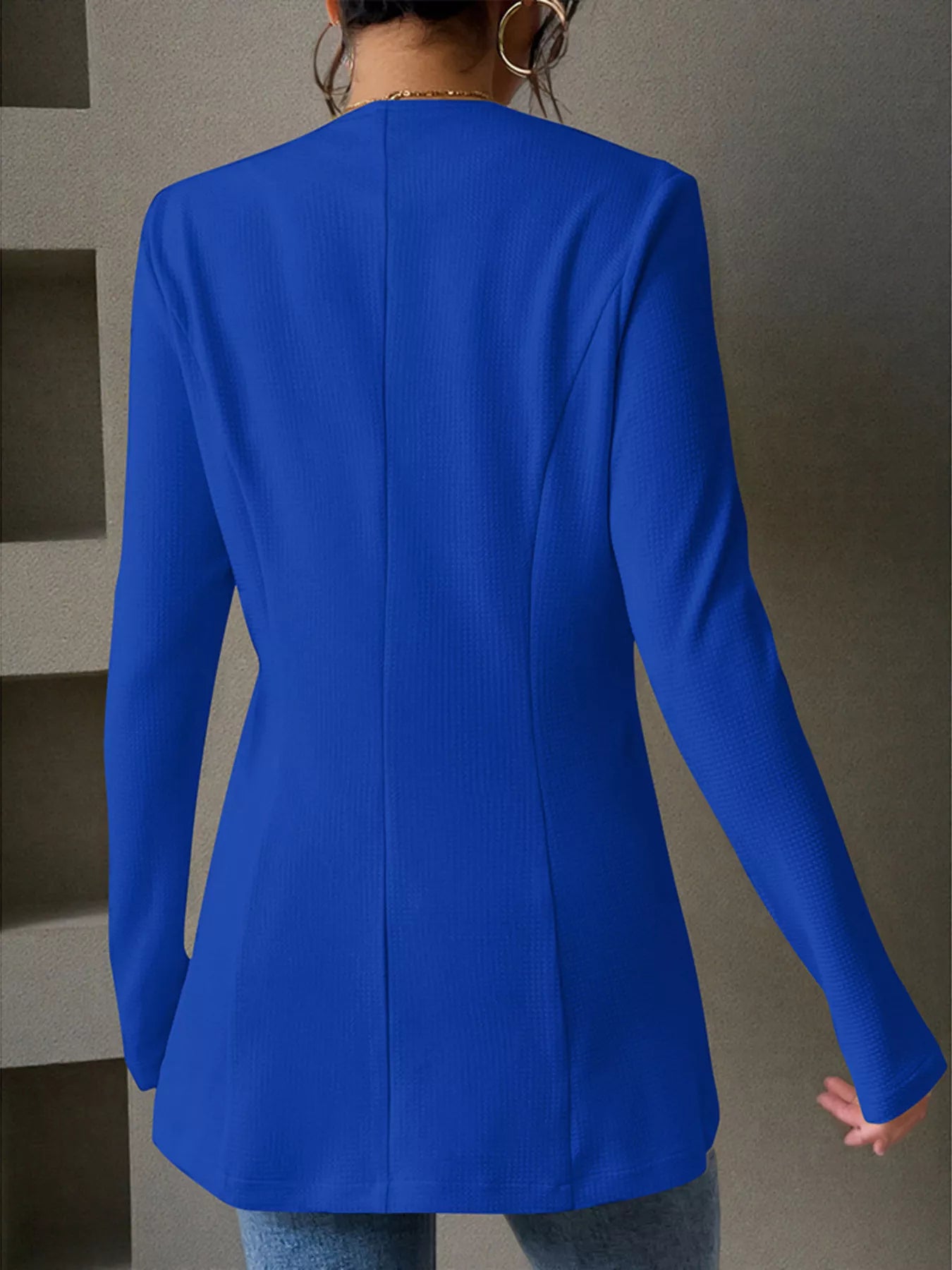 One Button Long Sleeve Blazer back view