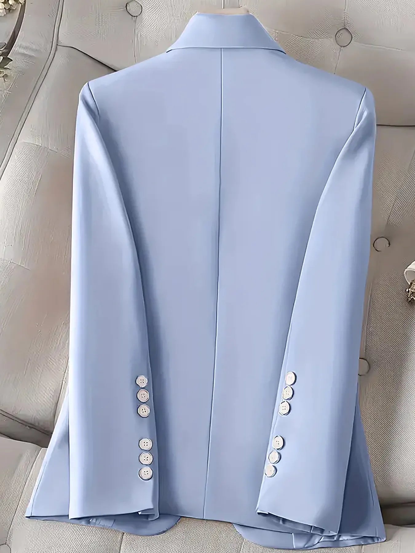 Back view of Single-Button Long Sleeve Blazer