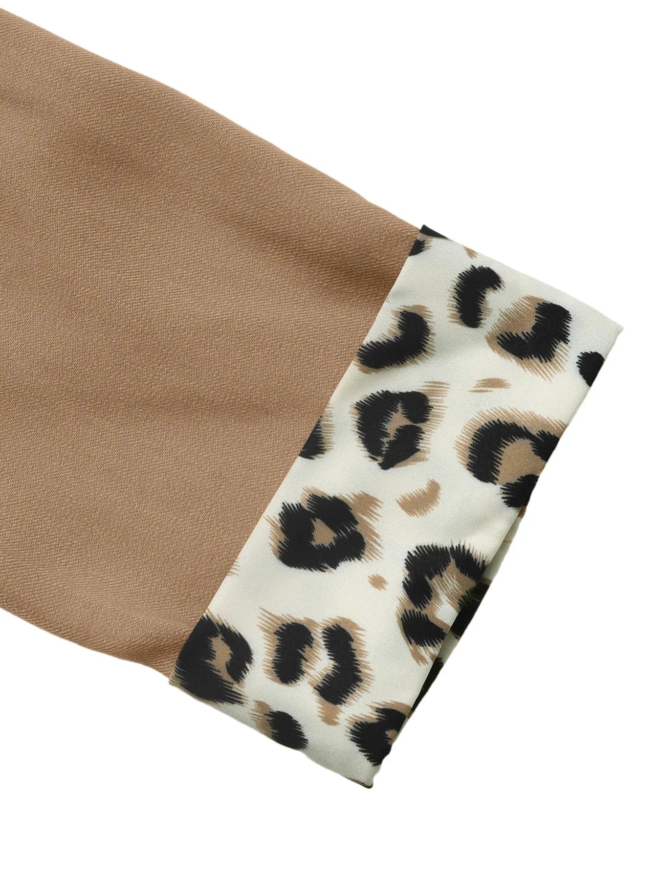 Styled outfit featuring Lapel Collar Leopard Cuff Long Sleeve Blazer