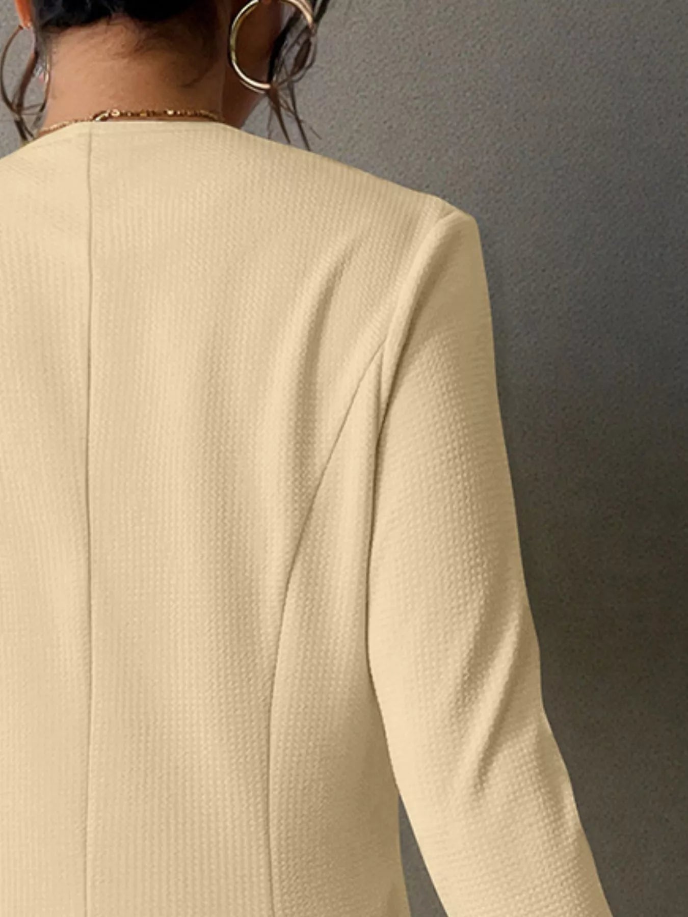 One Button Long Sleeve Blazer back view