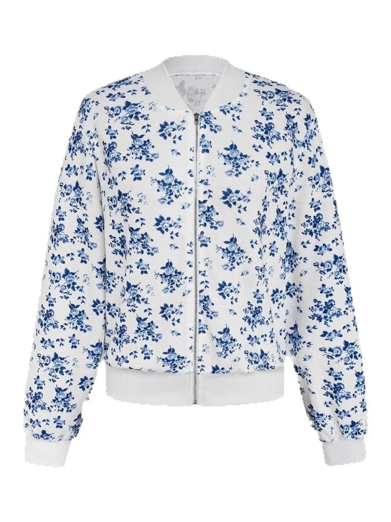 Trendy Printed Zip Up Jacket Outfit