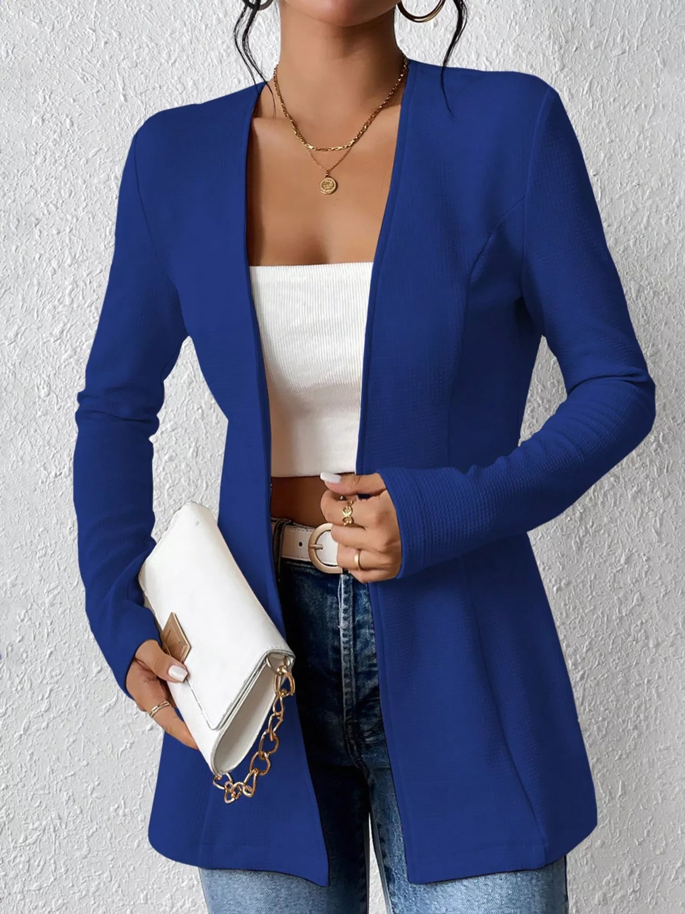 Tailored One Button Long Sleeve Blazer for Women