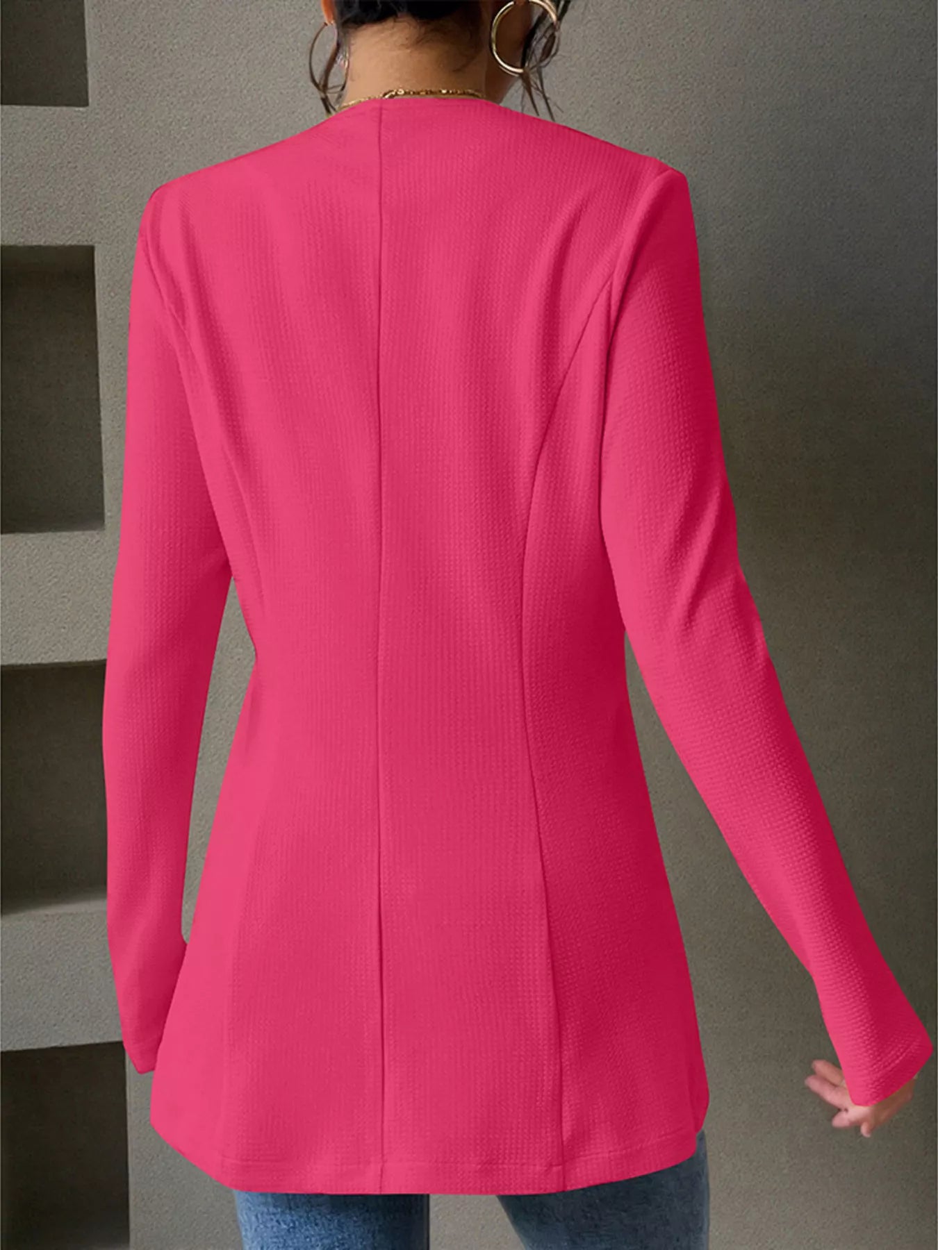 One Button Long Sleeve Blazer back view